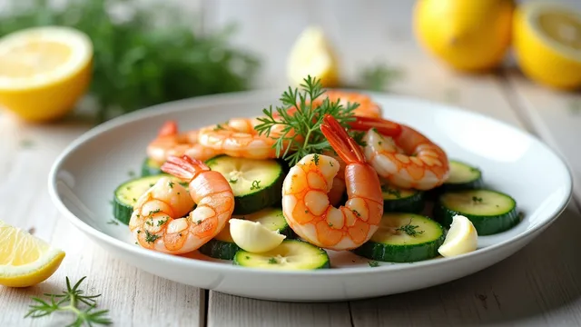 Garlic-Infused Sautéed Prawns with Lemon & Courgette