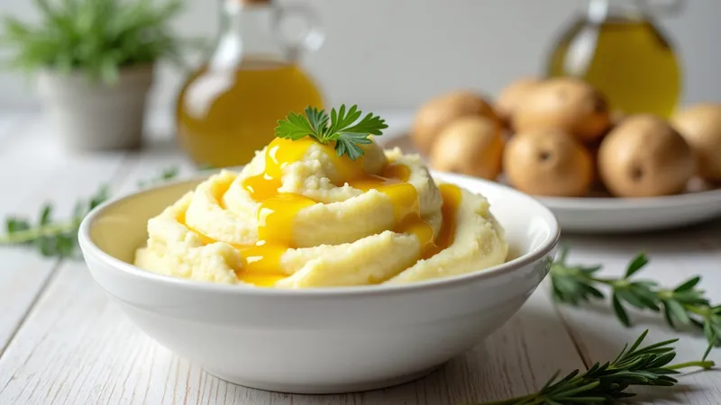 Purée de pommes de terre à l'huile d'olive et lait sans lactose