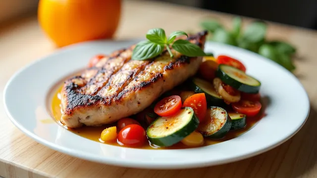 Grilled Turkey Fillet with Light Ratatouille