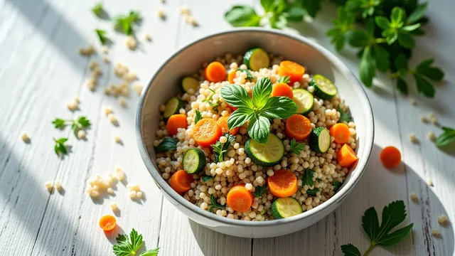 Quinoa Pilaf with Carrots, Courgettes & Fresh Herbs — Gut-Friendly Recipe