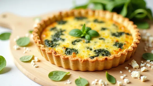 Crustless Spinach and Lactose-Free Feta Quiche