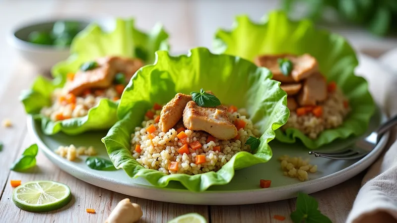 Gut-Friendly Chicken and Fragrant Rice Lettuce Wraps