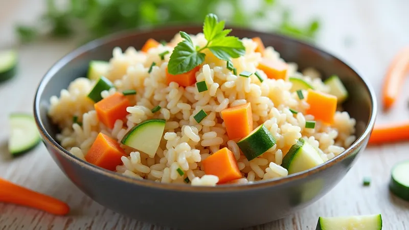 Riz sauté aux œufs, carottes et courgettes IBS-friendly