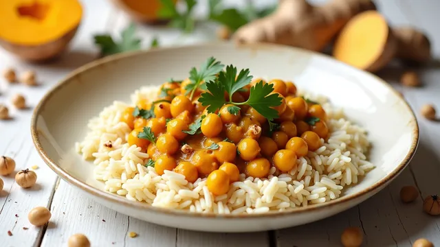 Mild Chickpea Curry with Basmati Rice