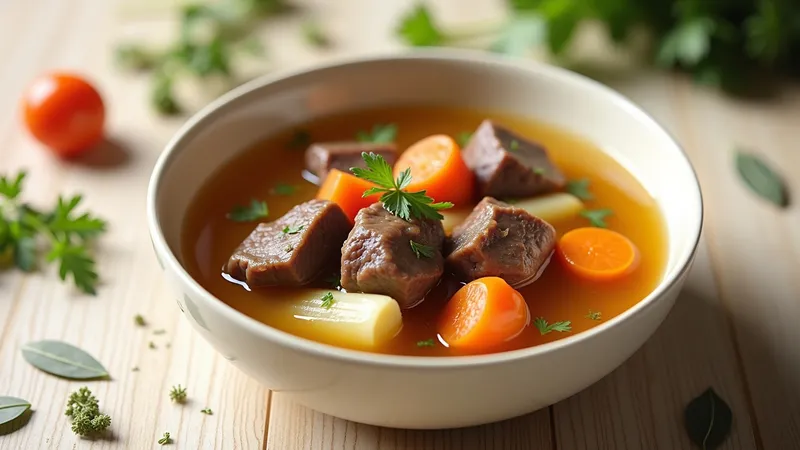 Pot-au-feu léger bœuf, carottes et poireaux
