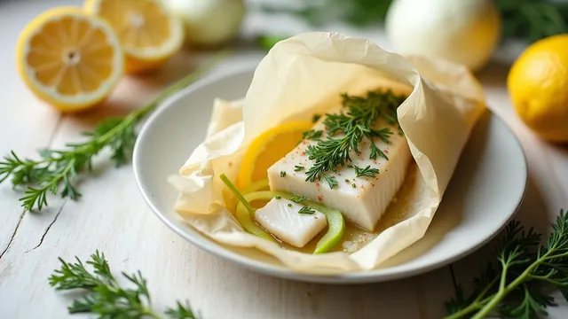 White Fish en Papillote with Lemon & Fennel